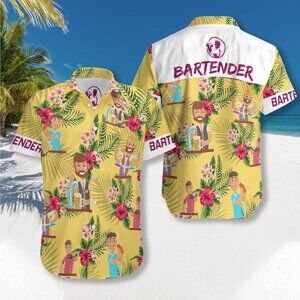 Bartender Summer Shirt / Bartender Hawaiian Shirt / Bartender Beach Shirt